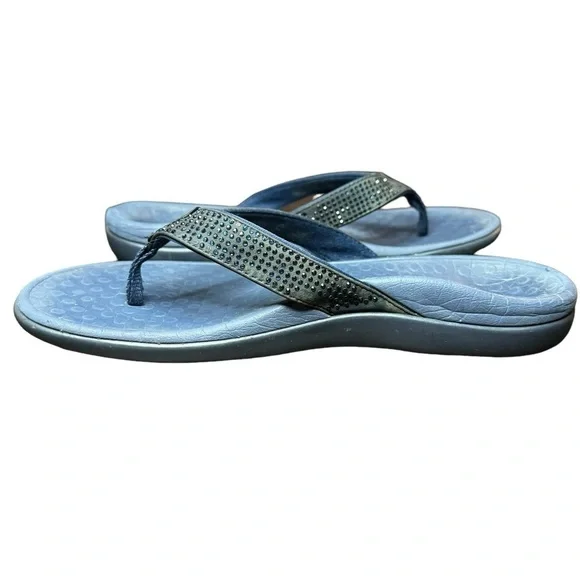 Vionic Tide Rhinestone Thong Sandals Size 7 Navy - Picture 6 of 10